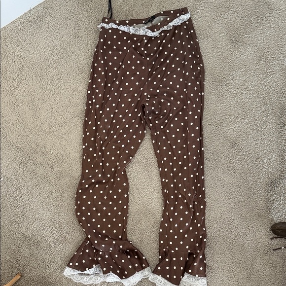 For love & lemons Chocolate Dot Capri Pant in Chocolate